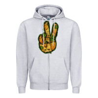 Heather Grey Pineapple Peace Sign Zipper Hoodie - Jasminsmagicworld