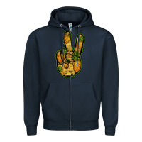 Navy Pineapple Peace Sign Zipper Hoodie - Jasminsmagicworld