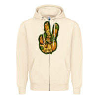 Sandshell Pineapple Peace Sign Zipper Hoodie - Jasminsmagicworld