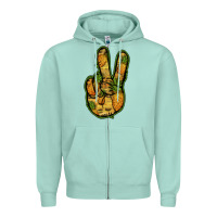 Seafoam Pineapple Peace Sign Zipper Hoodie - Jasminsmagicworld
