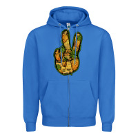 True Royal Pineapple Peace Sign Zipper Hoodie - Jasminsmagicworld
