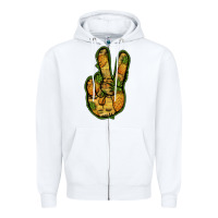White Pineapple Peace Sign Zipper Hoodie - Jasminsmagicworld