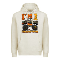 Oatmeal Heather i'm one this is how i roll monster truck birthday Premium Hoodie - Jasminsmagicworld