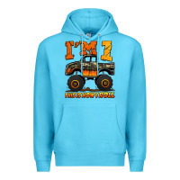 Ocean Blue i'm one this is how i roll monster truck birthday Premium Hoodie - Jasminsmagicworld