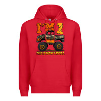 Red i'm one this is how i roll monster truck birthday Premium Hoodie - Jasminsmagicworld