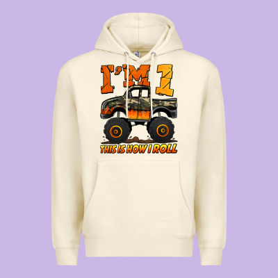 I'm One This Is How I Roll Monster Truck Birthday Premium Hoodie Designed By Jasminsmagicworld