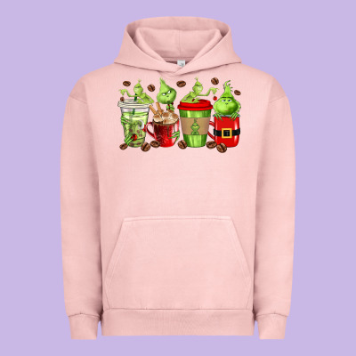 Grinch Coffee Cups Urban Hoodie Designed By Texasbilliewilder