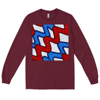 Burgundy Glitter 4th Of July Seamless Pattern Long Sleeve Tee - BundleAndBundleShop