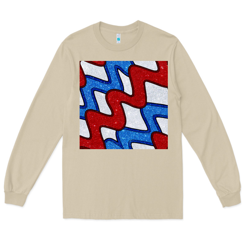 Glitter 4th Of July Seamless Pattern Long Sleeve Tee by BundleAndBundleShop | Teevron