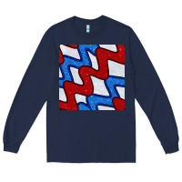 Navy Glitter 4th Of July Seamless Pattern Long Sleeve Tee - BundleAndBundleShop