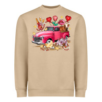 Mushroom valentine's day truck farm animals Heavyweight Sweatshirt - FaDigitalArtStudio