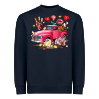 Valentine's Day Truck Farm Animals Heavyweight Sweatshirt | Teevron