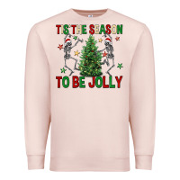 Pale Pink Tis' the season to be Jolly Premium Sweatshirt - NancyCooperArtShop