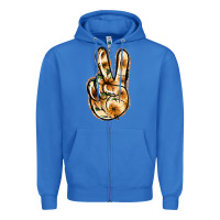 True Royal Floral Gold Peace Sign Zipper Hoodie - Jasminsmagicworld