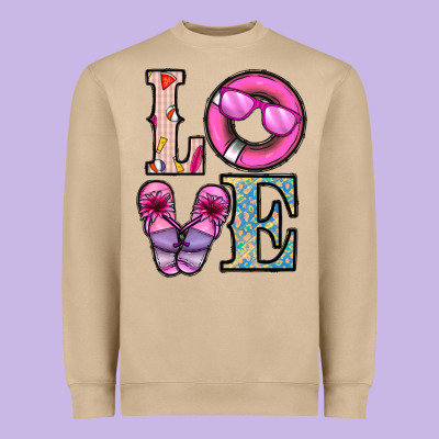 Love Summer Heavyweight Sweatshirt Designed By Cowhidedigitalart