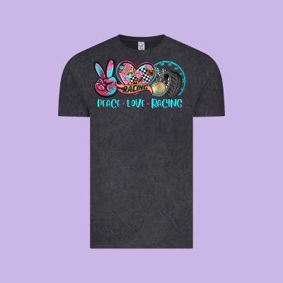 Peace Love Racing Vintage Tee Designed By Adodesignshop