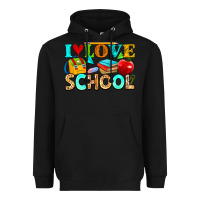Black i love school Heavyweight Hoodie - NancyCooperArtShop