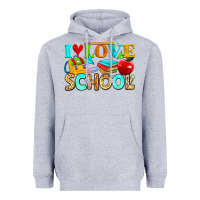 Heather Grey i love school Heavyweight Hoodie - NancyCooperArtShop