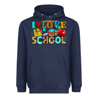 Navy i love school Heavyweight Hoodie - NancyCooperArtShop