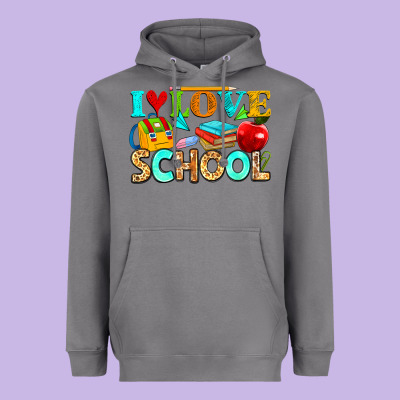 I Love School Heavyweight Hoodie Designed By Nancycooperartshop