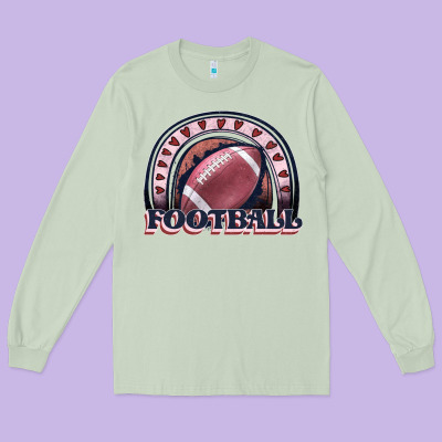 Football Rainbow Long Sleeve Tee Designed By Jahusdesignshop