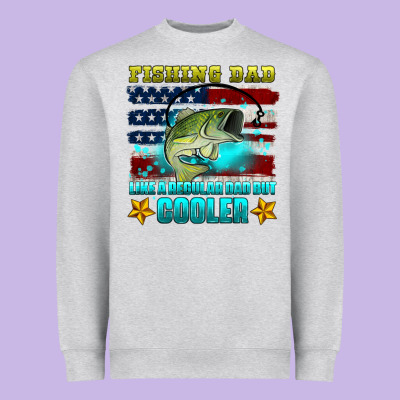 Fishing Dad Like A Regular Dad But Cooler Heavyweight Sweatshirt Designed By Hra Design Shop