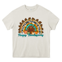 Cream Happy thanksgiving rainbow Heavy Core Tee - Artiststas