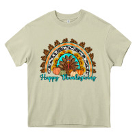 Mossy Happy thanksgiving rainbow Heavy Core Tee - Artiststas