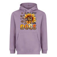 Lavender life is better with dogs sunflower Heavyweight Hoodie - MaliasSmallBusiness