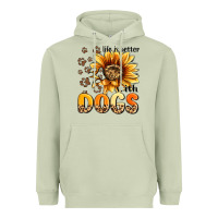 Matcha life is better with dogs sunflower Heavyweight Hoodie - MaliasSmallBusiness