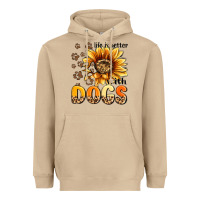 Mushroom life is better with dogs sunflower Heavyweight Hoodie - MaliasSmallBusiness