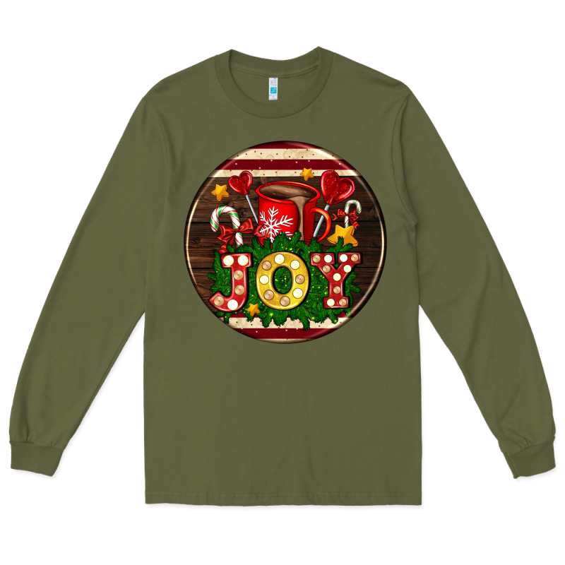 Christmas Joy And Hot Chocolate Long Sleeve Tee by AdoDesignShop | Teevron