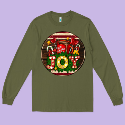Christmas Joy And Hot Chocolate Long Sleeve Tee Designed By Adodesignshop