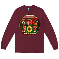 Burgundy Christmas joy and hot chocolate Long Sleeve Tee - AdoDesignShop