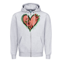 Heather Grey Pink Glitter Floral Heart Zipper Hoodie - Jasminsmagicworld