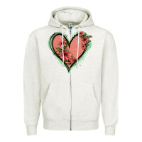 Oatmeal Heather Pink Glitter Floral Heart Zipper Hoodie - Jasminsmagicworld