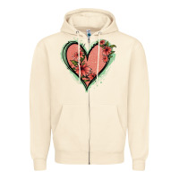 Sandshell Pink Glitter Floral Heart Zipper Hoodie - Jasminsmagicworld
