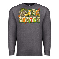 Charcoal Heather Egg hunter with camouflage plate letters Premium Sweatshirt - NancyCooperArtShop