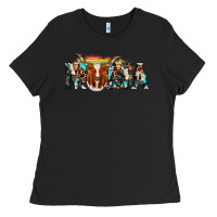 Black longhorn mama Ladies Tee - AdoDesignShop