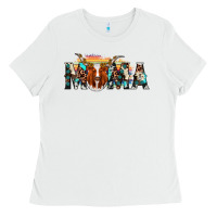 White longhorn mama Ladies Tee - AdoDesignShop