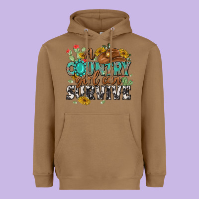 A Country Girl Can Survive Heavyweight Hoodie Designed By Maliassmallbusiness