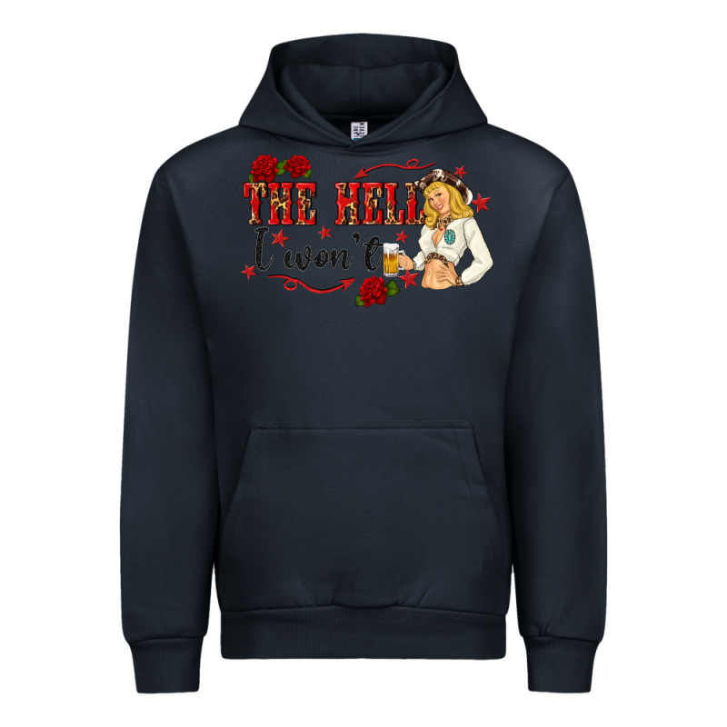 The Hell I Wont With Sassy Pinup Cowgirl Urban Hoodie by texasbilliewilder | Teevron
