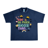Navy god is bigger Urban Heavy Tee - JahusDesignShop