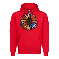 Red Patriotic Sunflower Zipper Hoodie - Jasminsmagicworld