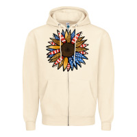 Sandshell Patriotic Sunflower Zipper Hoodie - Jasminsmagicworld