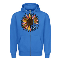 True Royal Patriotic Sunflower Zipper Hoodie - Jasminsmagicworld