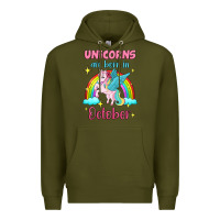 Army Green unicorns are born in october Premium Hoodie - Jasminsmagicworld