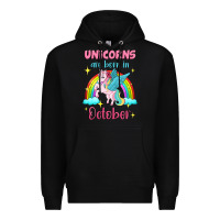Black unicorns are born in october Premium Hoodie - Jasminsmagicworld