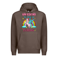 Coffee unicorns are born in october Premium Hoodie - Jasminsmagicworld