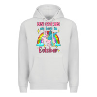 Dove Grey unicorns are born in october Premium Hoodie - Jasminsmagicworld